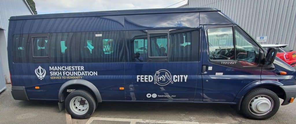 Manchester Sikh Foundation Minibus. Seats 16 plus driver.
